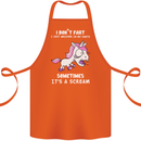 Unicorn I Don't Fart Funny Farting Farter Cotton Apron 100% Organic Orange