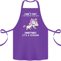 Unicorn I Don't Fart Funny Farting Farter Cotton Apron 100% Organic Purple