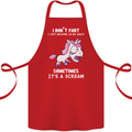 Unicorn I Don't Fart Funny Farting Farter Cotton Apron 100% Organic Red