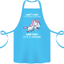 Unicorn I Don't Fart Funny Farting Farter Cotton Apron 100% Organic Turquoise