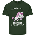 Unicorn I Don't Fart Funny Farting Farter Mens Cotton T-Shirt Tee Top Forest Green