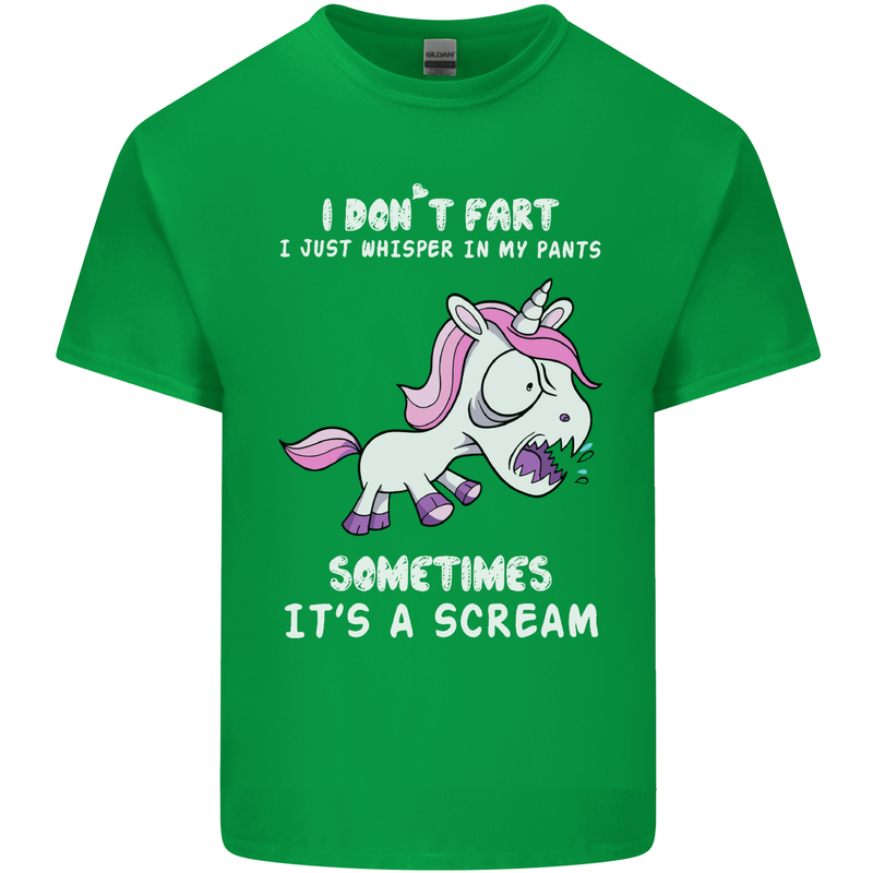 Unicorn I Don't Fart Funny Farting Farter Mens Cotton T-Shirt Tee Top Irish Green