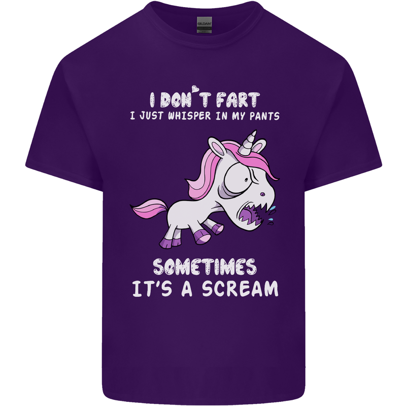 Unicorn I Don't Fart Funny Farting Farter Mens Cotton T-Shirt Tee Top Purple