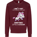 Unicorn I Don't Fart Funny Farting Farter Mens Sweatshirt Jumper Maroon
