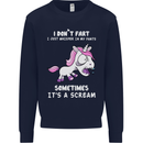 Unicorn I Don't Fart Funny Farting Farter Mens Sweatshirt Jumper Navy Blue