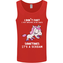 Unicorn I Don't Fart Funny Farting Farter Mens Vest Tank Top Red
