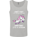 Unicorn I Don't Fart Funny Farting Farter Mens Vest Tank Top Sports Grey