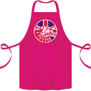 Union Jack British Bulldog St Georges Day Cotton Apron 100% Organic Pink