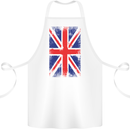 Union Jack British Flag Great Britain Cotton Apron 100% Organic White