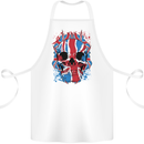 Union Jack Flag Skull Gym MMA Biker Cotton Apron 100% Organic White