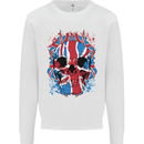 Union Jack Flag Skull Gym MMA Biker Kids Sweatshirt Jumper White