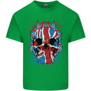 Union Jack Flag Skull Gym MMA Biker Kids T-Shirt Childrens Irish Green