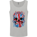 Union Jack Flag Skull Gym MMA Biker Mens Vest Tank Top Sports Grey