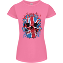 Union Jack Flag Skull Gym MMA Biker Womens Petite Cut T-Shirt Azalea