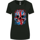 Union Jack Flag Skull Gym MMA Biker Womens Wider Cut T-Shirt Black