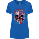 Union Jack Flag Skull Gym MMA Biker Womens Wider Cut T-Shirt Royal Blue