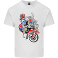 Union Jack MOD Scooter British Flag Bike Mens Cotton T-Shirt Tee Top White