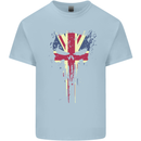 Union Jack Skull Gym St. George's Day Kids T-Shirt Childrens Light Blue