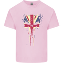 Union Jack Skull Gym St. George's Day Kids T-Shirt Childrens Light Pink