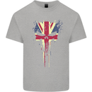 Union Jack Skull Gym St. George's Day Kids T-Shirt Childrens Sports Grey