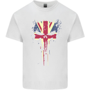 Union Jack Skull Gym St. George's Day Kids T-Shirt Childrens White