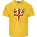 Union Jack Skull Gym St. George's Day Kids T-Shirt Childrens Yellow