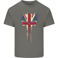 Union Jack Skull Gym St. George's Day Mens Cotton T-Shirt Tee Top Charcoal
