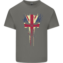 Union Jack Skull Gym St. George's Day Mens Cotton T-Shirt Tee Top Charcoal