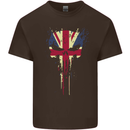 Union Jack Skull Gym St. George's Day Mens Cotton T-Shirt Tee Top Dark Chocolate