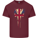 Union Jack Skull Gym St. George's Day Mens Cotton T-Shirt Tee Top Maroon