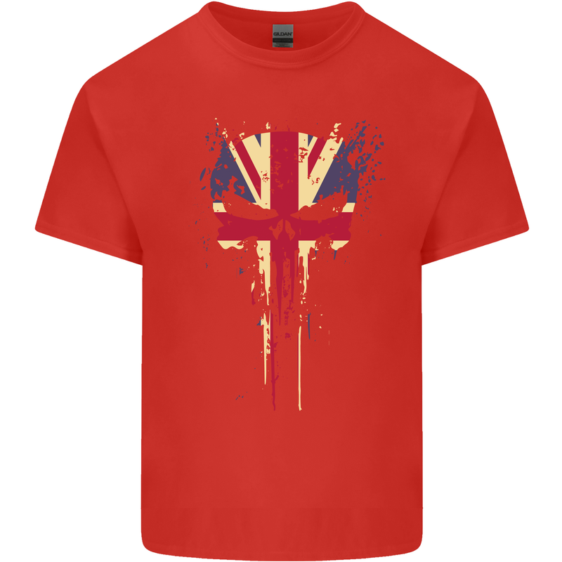 Union Jack Skull Gym St. George's Day Mens Cotton T-Shirt Tee Top Red