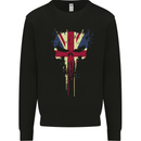 Union Jack Skull Gym St. George's Day Mens Sweatshirt Jumper Black