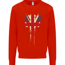 Union Jack Skull Gym St. George's Day Mens Sweatshirt Jumper Bright Red