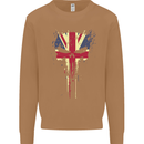 Union Jack Skull Gym St. George's Day Mens Sweatshirt Jumper Caramel Latte
