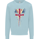 Union Jack Skull Gym St. George's Day Mens Sweatshirt Jumper Light Blue