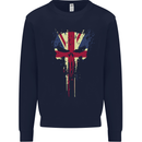 Union Jack Skull Gym St. George's Day Mens Sweatshirt Jumper Navy Blue
