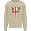 Union Jack Skull Gym St. George's Day Mens Sweatshirt Jumper Sand