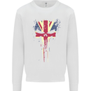Union Jack Skull Gym St. George's Day Mens Sweatshirt Jumper White