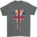 Union Jack Skull Gym St. George's Day Mens T-Shirt Cotton Gildan Charcoal