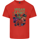 Vegan Gym Bodybuilding Vegetarian Mens Cotton T-Shirt Tee Top Red