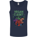 Vegan Gym Bodybuilding Vegetarian Mens Vest Tank Top Navy Blue