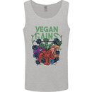 Vegan Gym Bodybuilding Vegetarian Mens Vest Tank Top Sports Grey