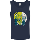 Vegan Power Gym Bodybuilding Vegetarian Mens Vest Tank Top Navy Blue