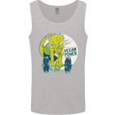 Vegan Power Gym Bodybuilding Vegetarian Mens Vest Tank Top Sports Grey