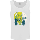 Vegan Power Gym Bodybuilding Vegetarian Mens Vest Tank Top White
