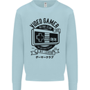 Video Gamer Retro Club Gaming Kids Sweatshirt Jumper Light Blue