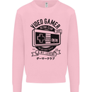 Video Gamer Retro Club Gaming Kids Sweatshirt Jumper Light Pink