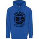 Video Gamer Retro Club Gaming Mens 80% Cotton Hoodie Royal Blue