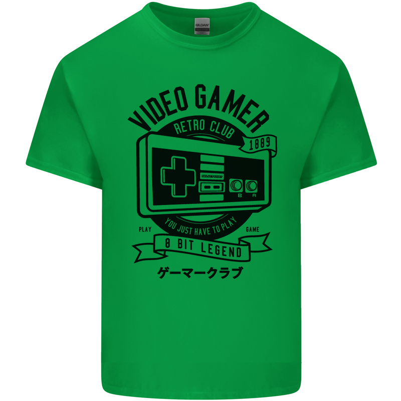 Video Gamer Retro Club Gaming Mens Cotton T-Shirt Tee Top Irish Green