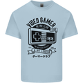 Video Gamer Retro Club Gaming Mens Cotton T-Shirt Tee Top Light Blue